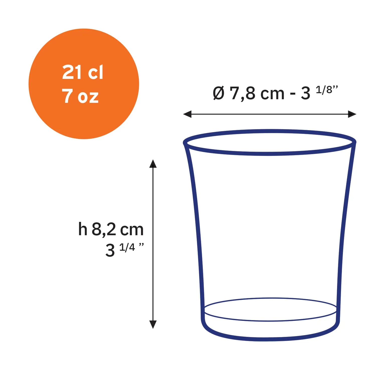 Lys Sapphire Glass Tumbler 7 oz - Set of 6